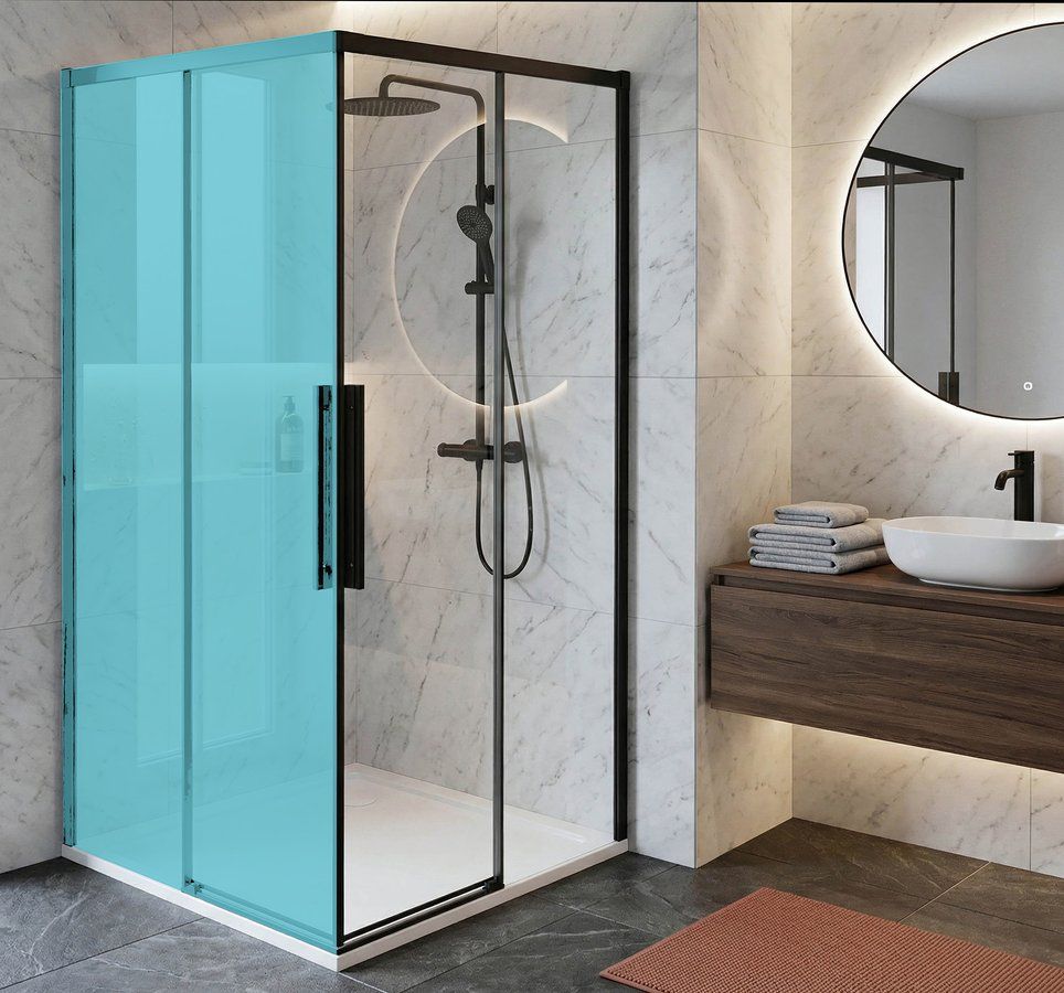Gelco Luxor Black Sprchové dveře pro rohový vstup 80 cm, černá mat/čiré sklo GU2180B