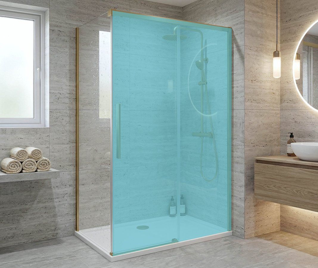 Gelco Luxor Gold Matt Boční stěna 90 cm, zlatá mat/čiré sklo GU5690G