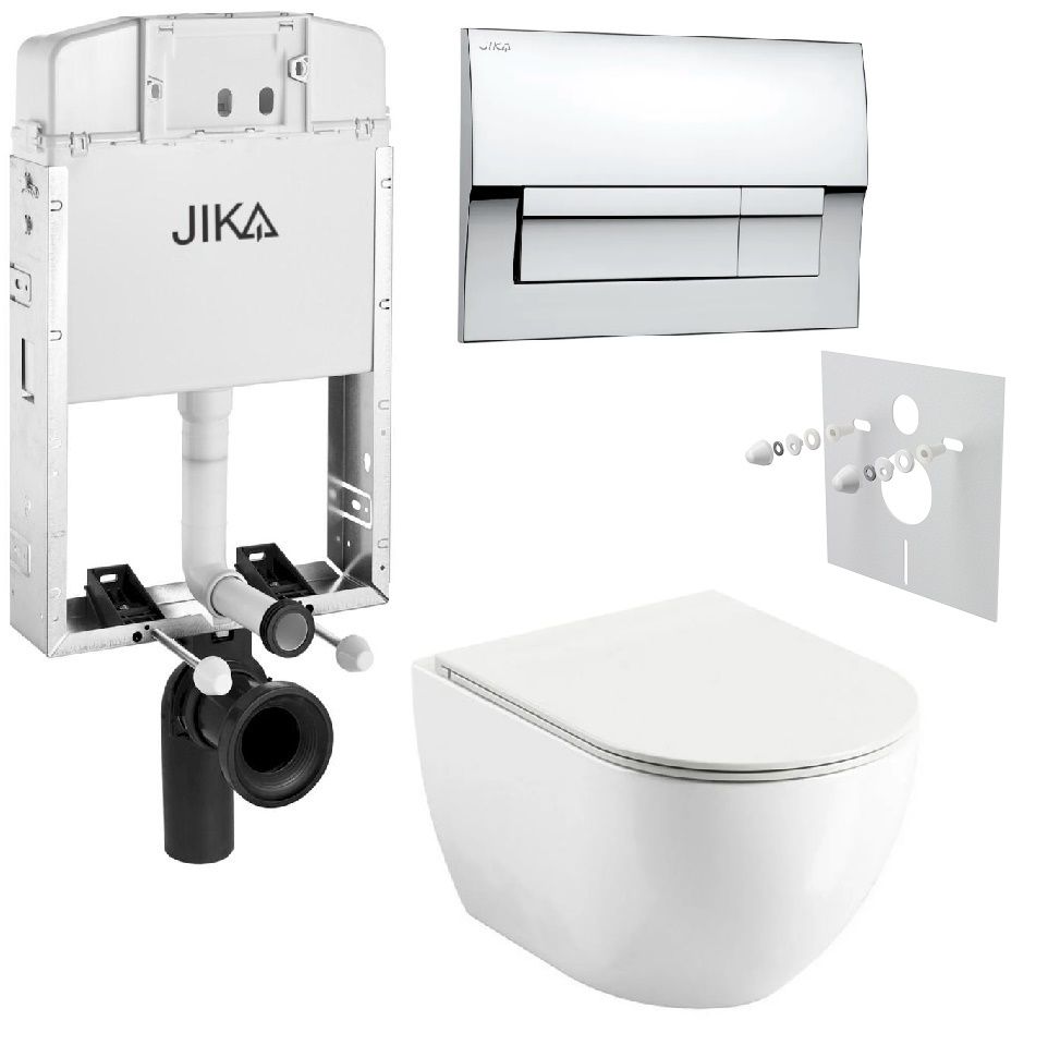 Laufen Set modulu na stenu, EBS WC Urban City, sedadlá a tlačidlá, chrom lesk