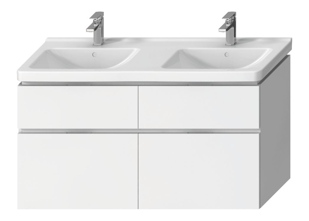 Jika Skrinka Cubito Pure s dvojitým umývadlom 130 cm biela