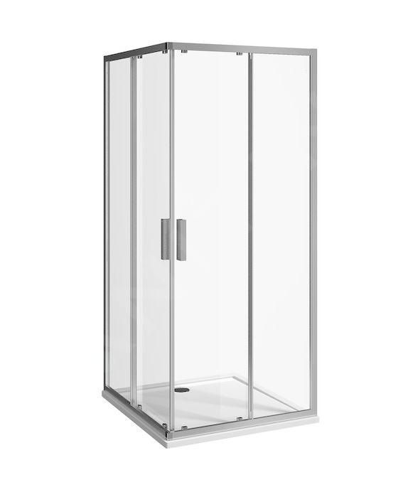 Jika Nion Sprchový kút 90x90 cm, strieborný/čierne sklo H2512N20026681