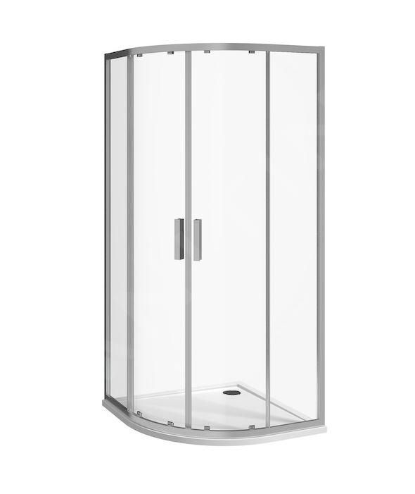 Jika Nion Sprchový kút, 80 cm, strieborný/čierne sklo H2532N10026681