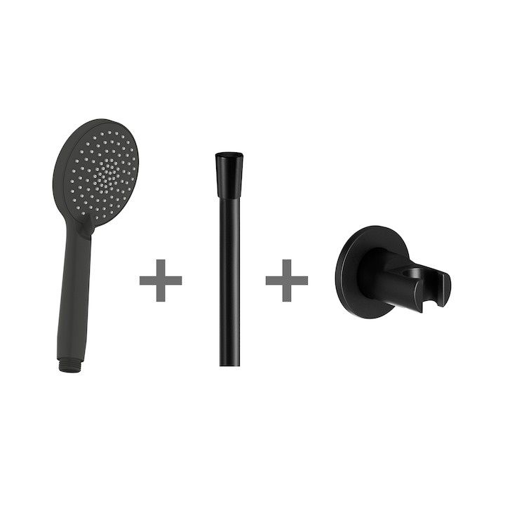 Jika Mio Style Sprchová súprava ručná sprcha, hadica 1,7 m a držiak sprchy, čierna matná H3652F07163611