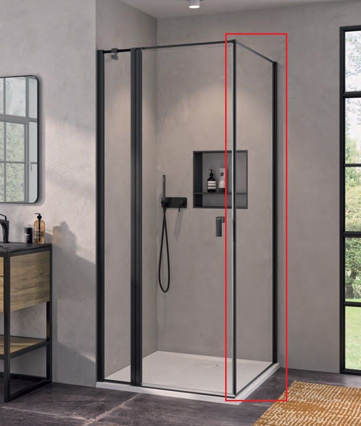 Hüppe Qube Bočný stena 100 cm, čiré sklo/matná čierna CB0705.123.31B