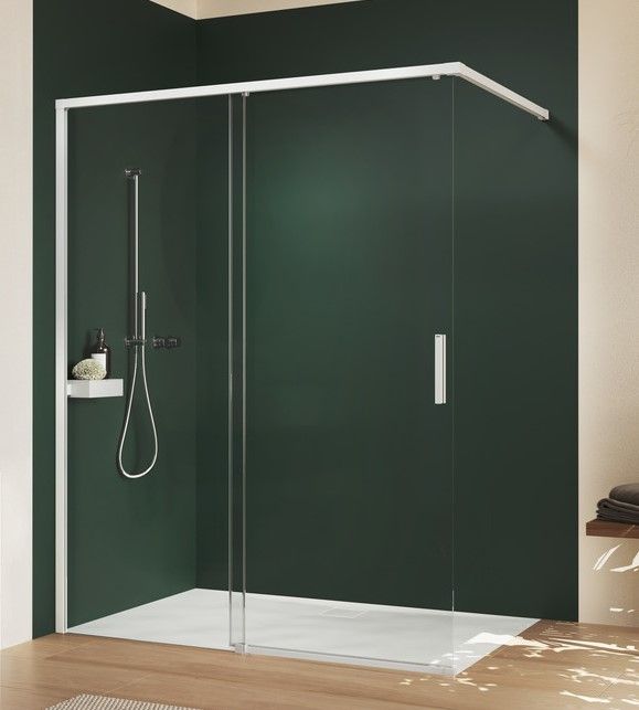 Hüppe Vita Pure Posuvné dvere s koľajničkou, 90 cm, biele/čierne skloVA0003182322