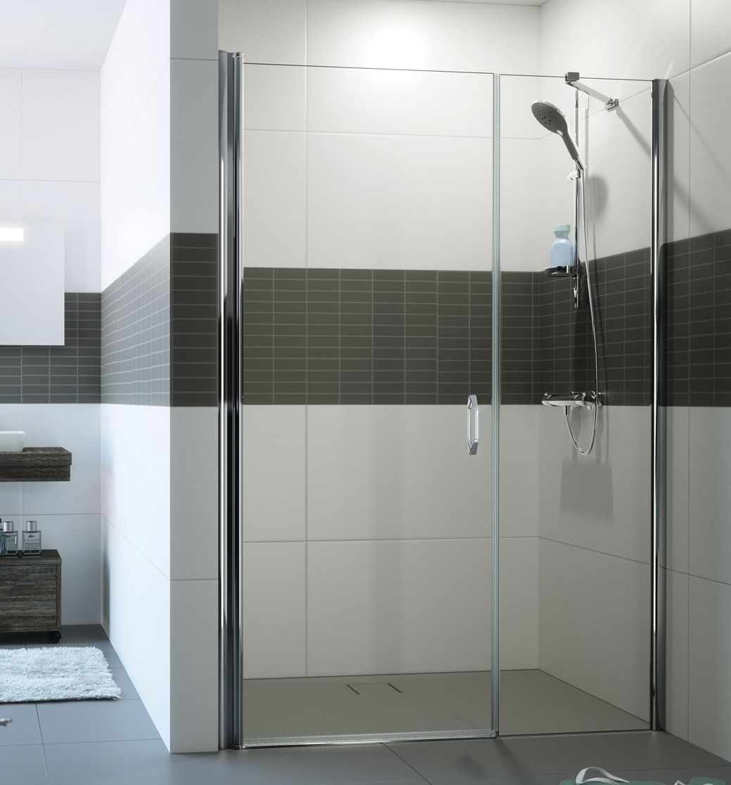 EBS Urbanis Pantové dveře 90 cm s protisegmentem, stříbrná lesk/čiré sklo URBANISPSD90