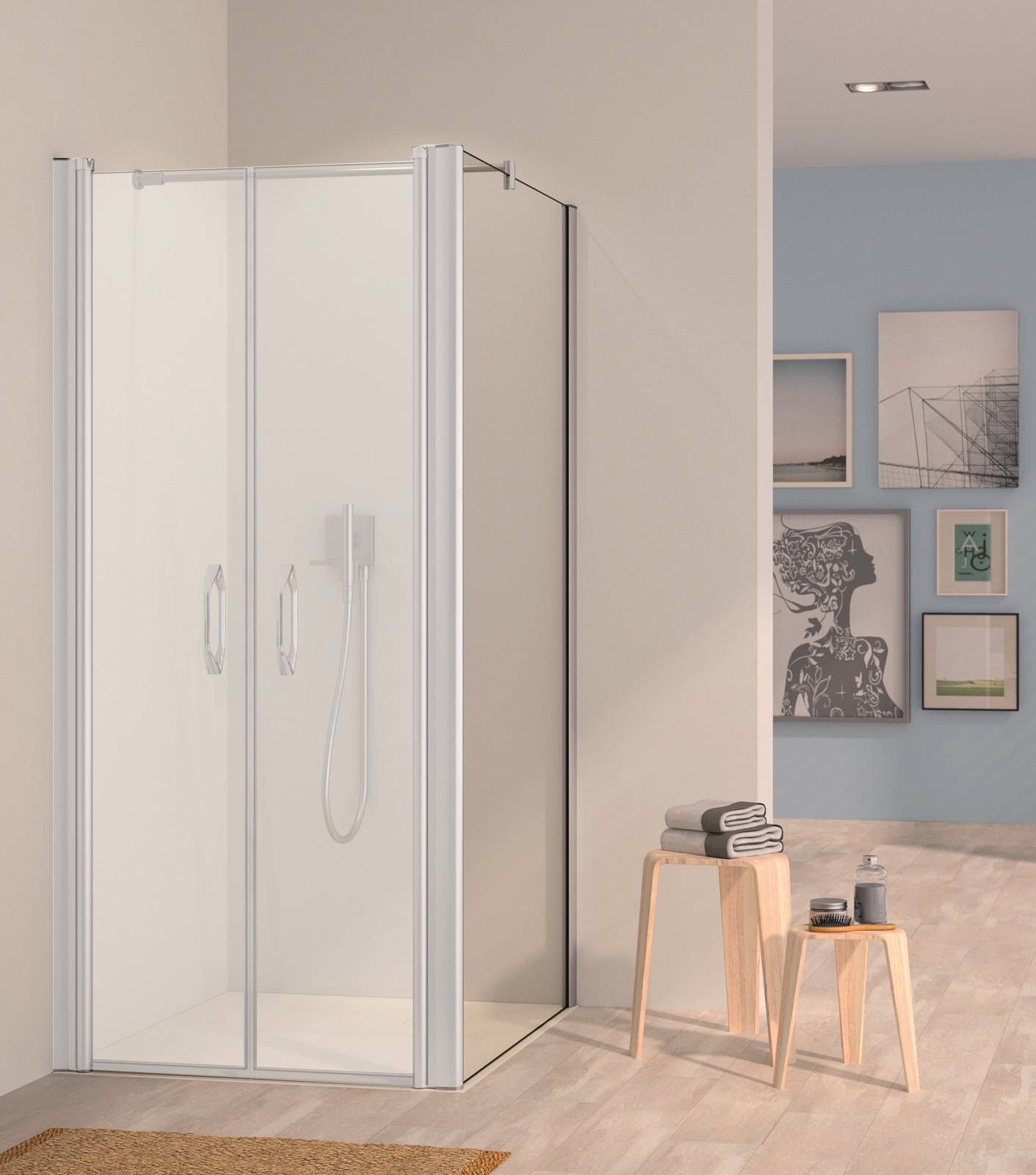 EBS Urbanis Boční stěna 80 cm pro lítací dveře, stříbrná lesk/čiré sklo URBANISNBS80