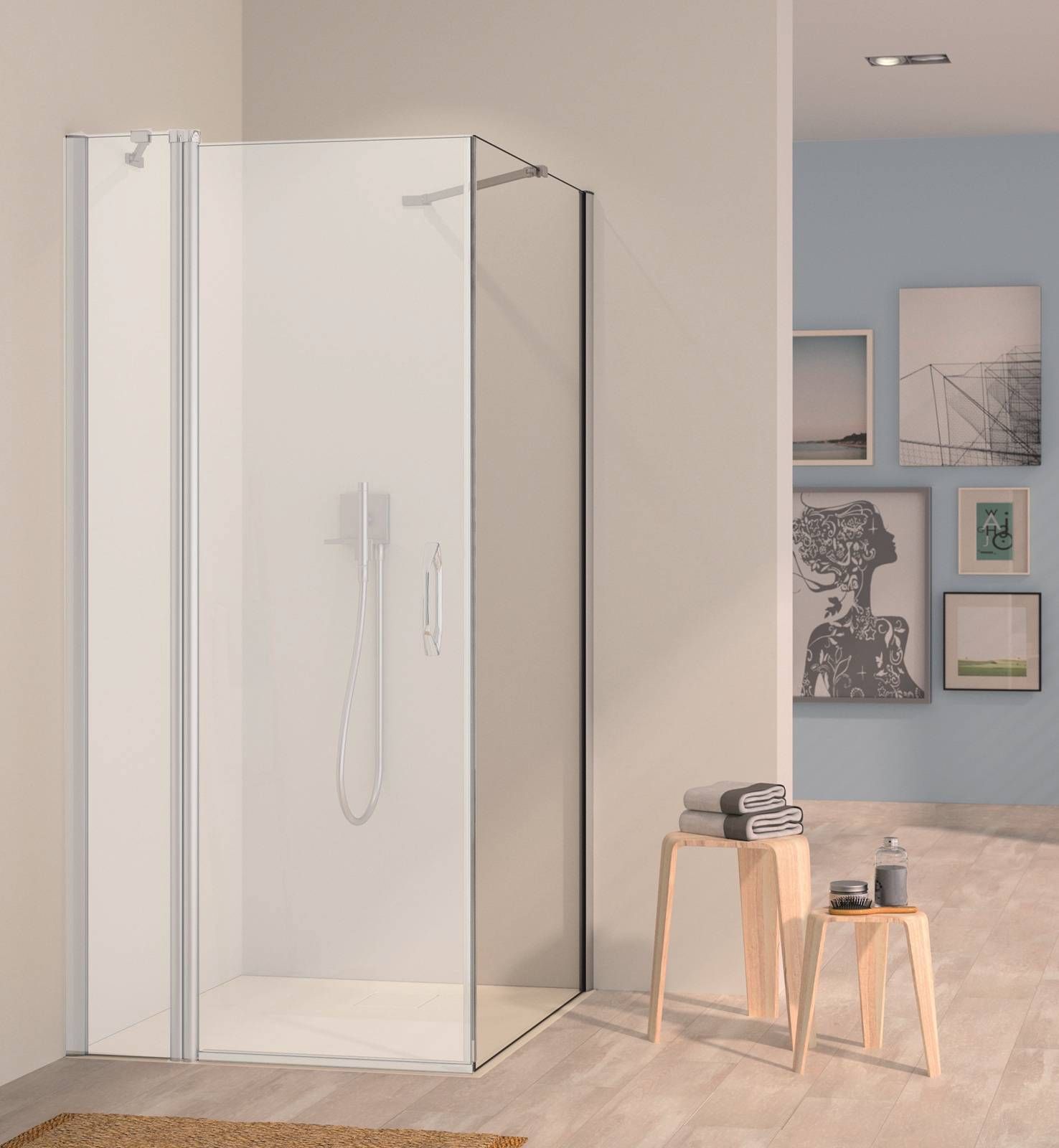 EBS Urbanis Boční stěna 90 cm pro pantové dveře, stříbrná lesk/čiré sklo