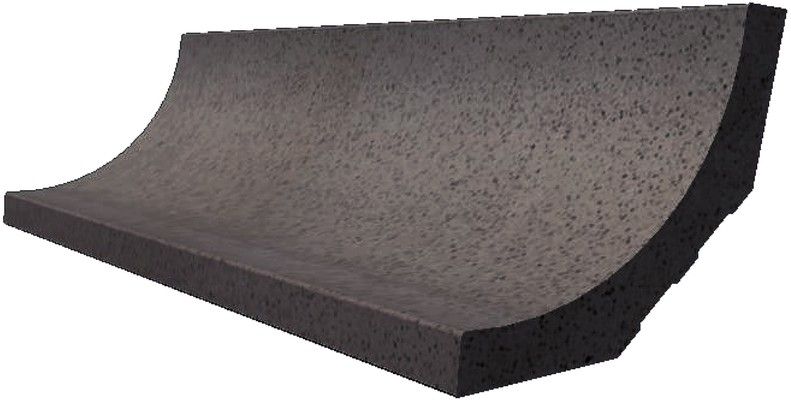 Rako Taurus Granite TSZEF069 podstavec - žľab 20x7 tmavosivý