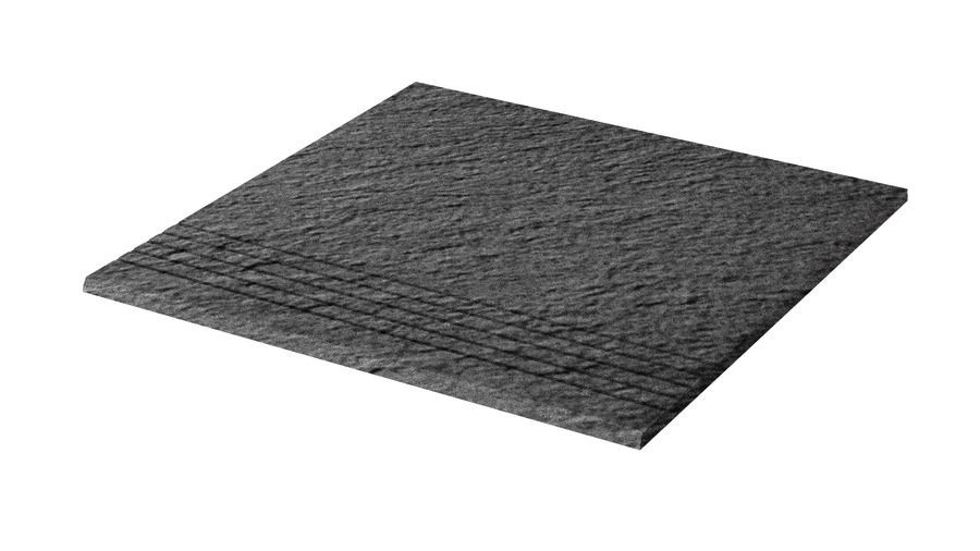 Rako Taurus Granite TCV34065 schodisko s reliéfom 29,8x29,8 antracitovo sivá 8 mm R11/B