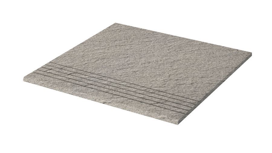 Rako Taurus Granite TCV34076 schodisko s reliéfom 29,8x29,8 sivá 8 mm R11/B