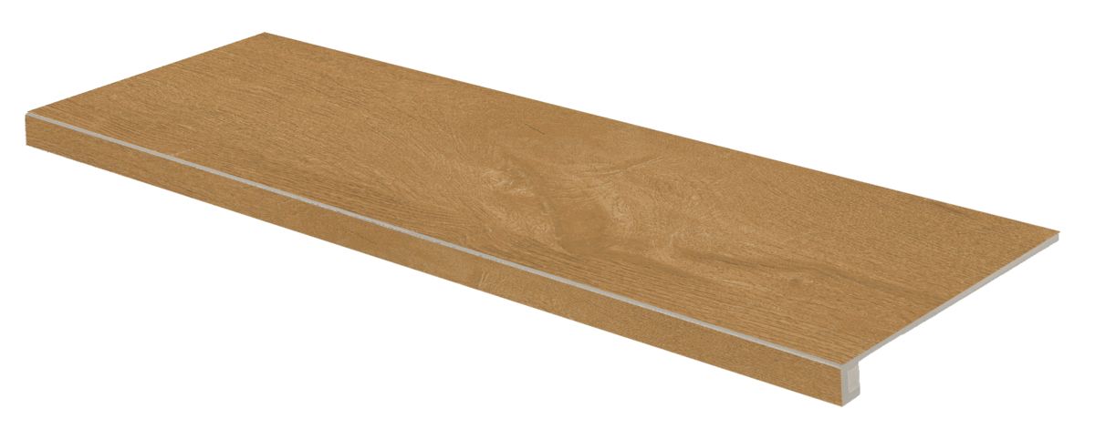 Rako Plank DCFVD895 schodová tvarovka reliéfní 30x120 heavy hnědá rekt.