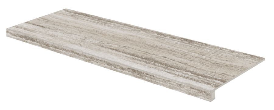 Rako Alba DCGVD732 schodová tvarovka reliéfní 30 x 120 hnědošedá lappato rektifikovaná 9mm