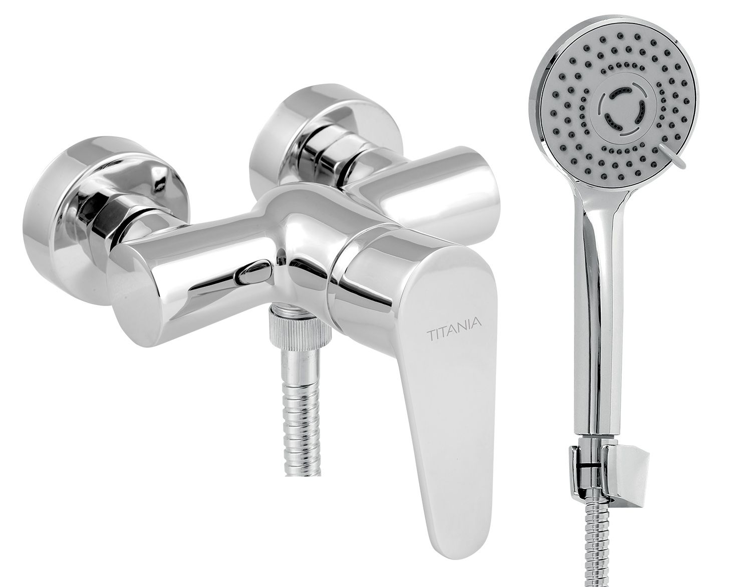 Novaservis Titania Fresh Nástenná sprchová batéria so sprchovou súpravou, Eco, rozteč 10 cm, chróm 96065,0E