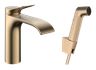 Hansgrohe Vivenis Umyvadlová batéria s ručnou sprchou Bidette a hadicou, kartáčovaný bronz 75210140