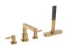 Hansgrohe Finoris Štvorotvorová batéria na okraj vane s telesom, kartáčovaný bronz 76444140