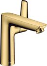Hansgrohe Talis E Páková umývadlová batéria s odtokovou súpravou s vyťahovacou rukoväťou, leštený zlatý povrch, 71754990
