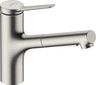 Hansgrohe Zesis M33 Drezová batéria s vyťahovacou sprchou, 2 trysky, nerezová oceľ 74820800