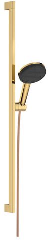 Hansgrohe Raindance Alive Select S, EcoSmart, Sprchová sada so sprchovou tyčou, 90 cm, 3jet, zlatá lesklá 24601990