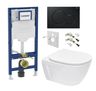 Geberit Set modulu do sádrokartonu, WC Diana New a tlačítka, čierna lesklá KBE003