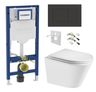 Geberit Set modulu do sadrokartónu, WC Spinex a tlačidlá, čierna matná/čierna lesklá KBE043