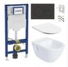 Geberit Set modulu do sadrokartónu, WC Urban a tlačidlá, čierna matná/čierna lesklá KBE050