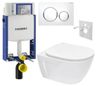 Geberit Set modulu na zamurovanie, tlačidlá a závesne WC Diana New s WC doskou, biela/chóm KBE058