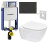 Geberit Set modulu na zamurovanie, tlačidlá a závesne WC Diana New s WC doskou, čierna matná/čierna lesklá KBE059
