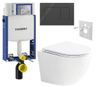 Geberit Set modulu na zamurovanie, tlačidlá a závesne WC Urban s WC doskou, čierna lesklá KBE090