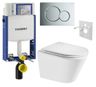 Geberit Set modulu na zamurovanie, tlačidlá a závesne WC Spinex s WC doskou, chróm KBE092