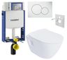Geberit Set modulu na zamurovanie, tlačidlá a závesne WC Urban s WC doskou, biela KBE100