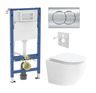 Geberit Set modulu do sádrokartonu, WC Urban a tlačítka, chrom lesk KBE124