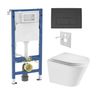 Geberit Set modulu do sádrokartonu, WC Spinex a tlačítka, černá mat KBE149