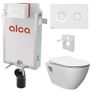Alcadrain Set modul na stenu, WC Urban Rimless, sedadlo s tlačidlom, biela matná M1976 KAE037