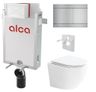 Alcadrain Set modul na stenu, WC Urban Vortex, sedadlo s tlačidlom nerez FUN-INOX KAE042
