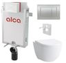 Alcadrain Set modul na stenu, WC Pro, sedadlo s tlačidlom, chróm mat M272 KAE064
