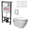 Alcadrain Set modulu do sadrokartónu, WC Urban Rimless, doska a tlačidlo nerez, biela FUN-WHITE