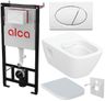 Alcadrain Set modulu do sadrokartónu, Geberit WC Selnova Square, doska a tlačidlo M70, biela