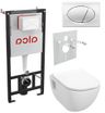 Alcadrain Set modulu do sádrokartonu, WC EBS Diana New Rimless, sedátka a tlačítka, chrom lesk M71