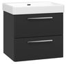EBS Urban Skrinka s umývadlom 63 cm, čierna matná/úchytka chróm URBAN63CMCR