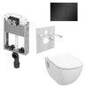 Tece Set modulu do zazdění, WC EBS Diana New Rimless, sedátka a tlačítka, černá mat
