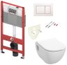 Tece Set modulu do sádrokartonu, WC EBS Diana New Rimless, sedátka a tlačítka, bílá