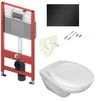Tece Set modulu do sádrokartonu, WC EBS Diana New, sedátka a tlačítka, černá mat