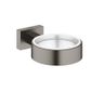 Grohe Essentials Držiak na sklo/mydlo Cube, tvrdý grafit, kartáčovaný 40508AL1