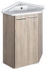 Aqualine Zoja Rohová umývadlová skrinka 39x74x39 cm, dub platina 50344
