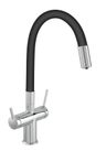 Novaservis Ferro Filtrata Filtrační dřezová baterie s elastickým ramenem, černá/chrom BFT41B