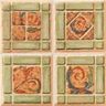 Rako Titus GDT1C008 dekor 15x15 zelený set 4 ks